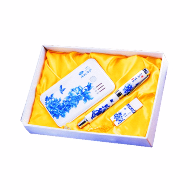 Business Gift Pack Usb Drive Power Bank Pen Chinese Style