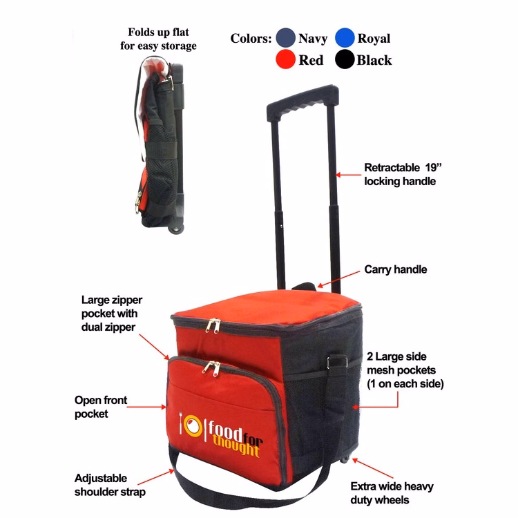 36 CAN COLLAPSIBLE COOLER BAG ON WHEELS CUSTOM OVERSEAS