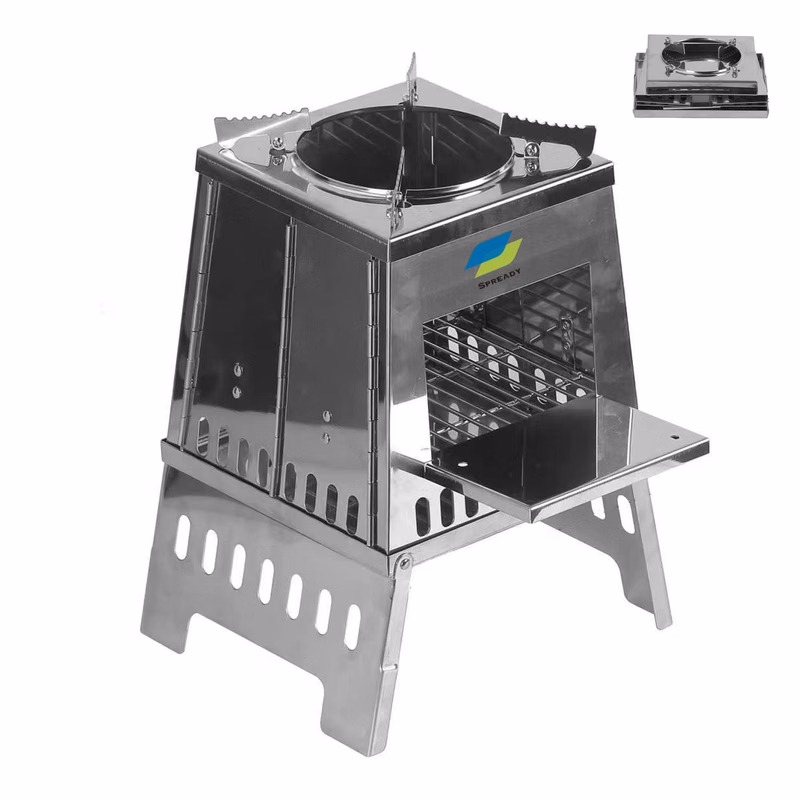 Wood Burning Camping Stove Foldable With Pot Stand