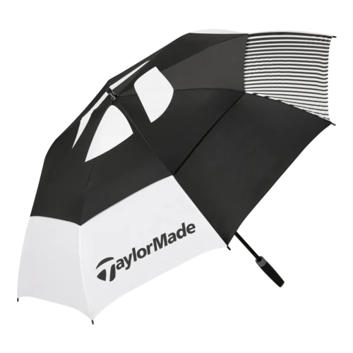TaylorMade 64-in Double Canopy Umbrella - Black/White 1