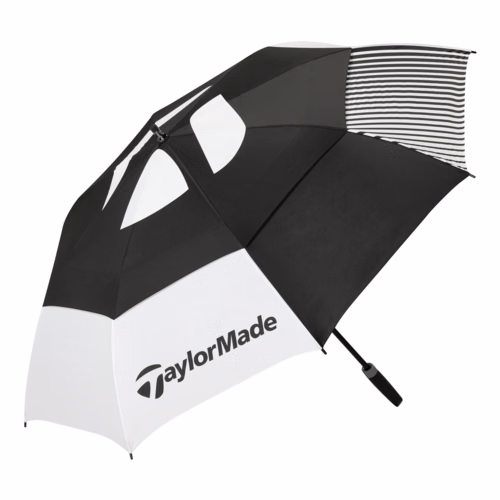 TaylorMade 64-in Double Canopy Umbrella - Black/White