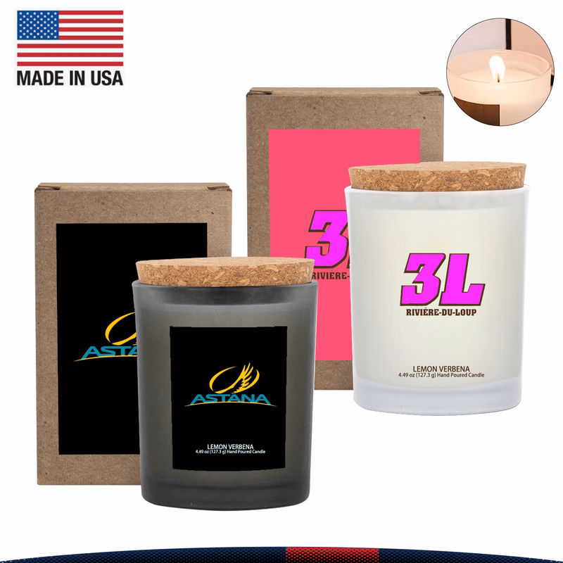 6 oz. Wyatt Frosted Candle With Cork Lid