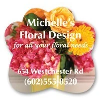 USA Made Premium UV Window Micro-Suction Cling Decal (2.375"x2.5") Flower Bouquet Paw Print Shape 1