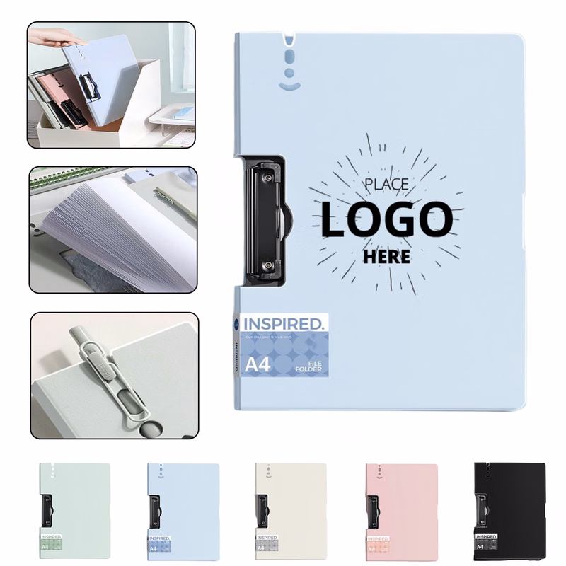 PP Plastic A4 Document Clip Folder