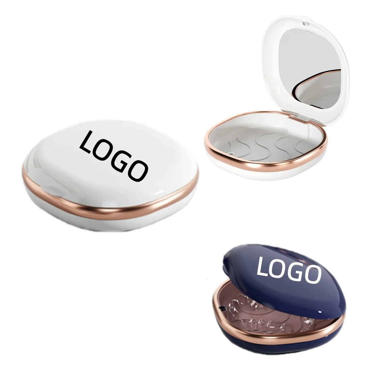 Orthodontic Retainer Case Aligners Dental Box with Mirror 1