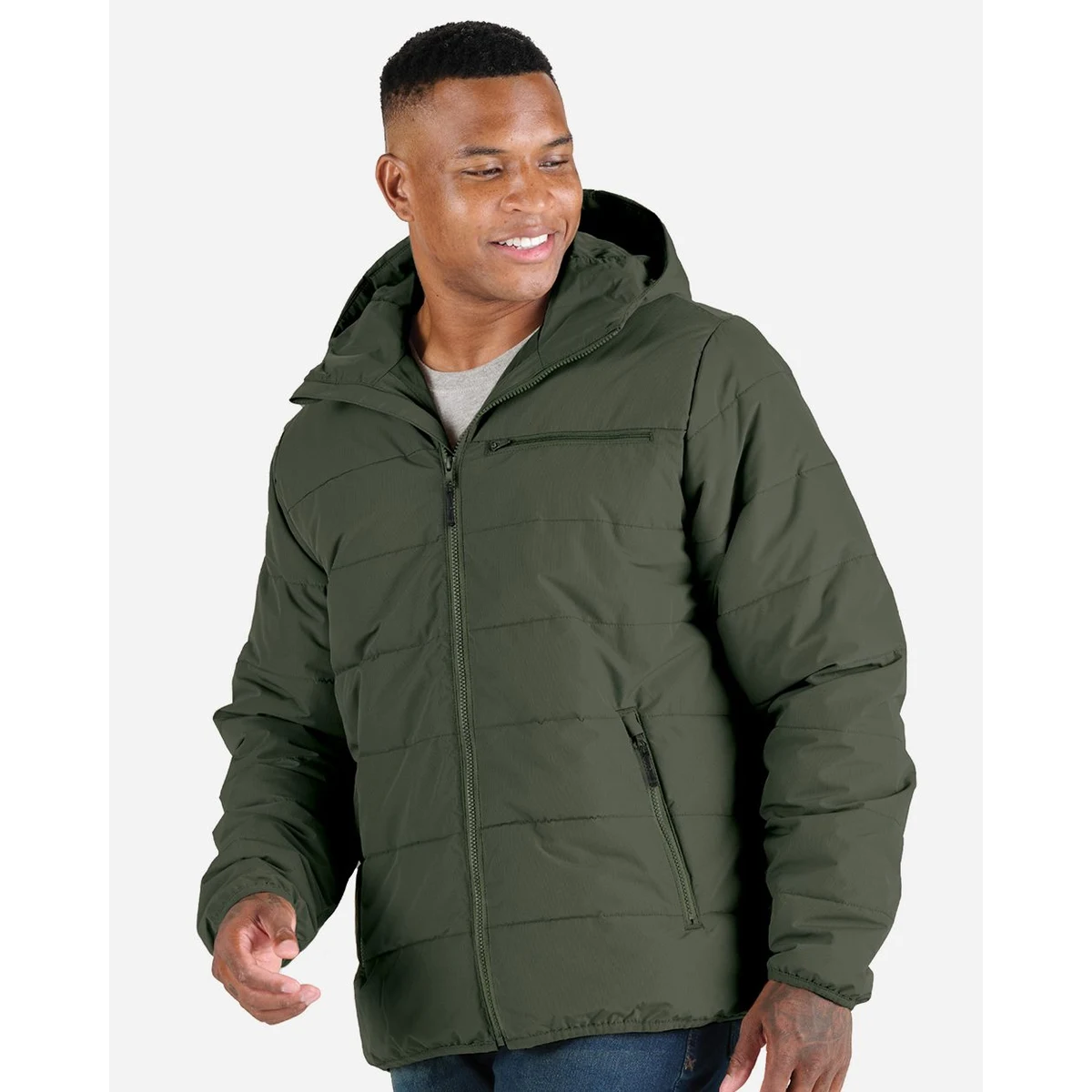 Men's Channel Quilt Ripstop Hooded Jacket - HJ26 1