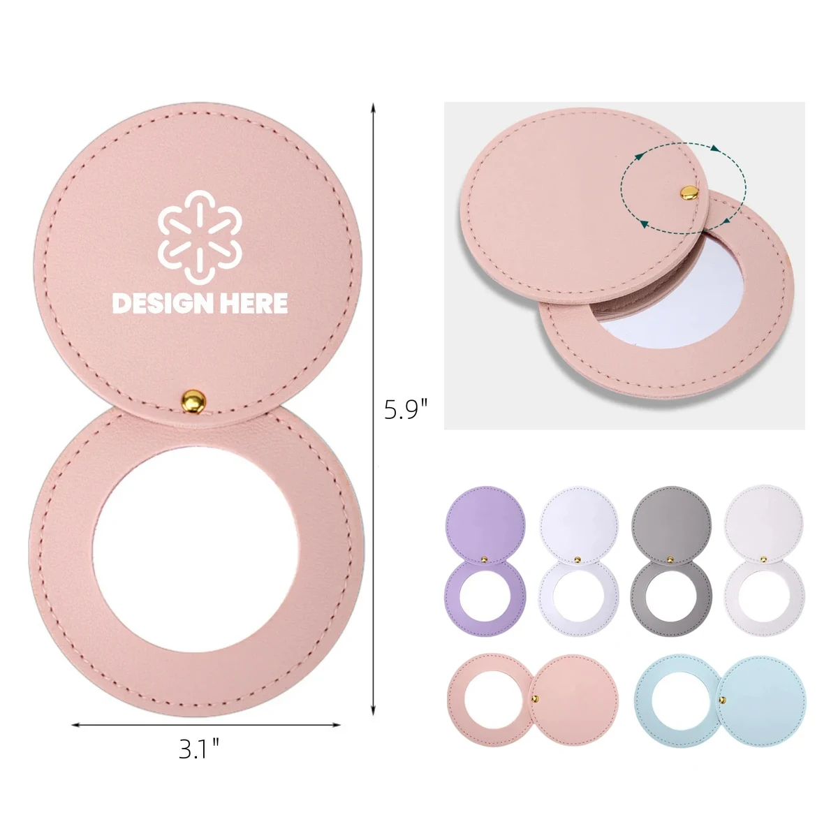 Mini Leather Makeup Mirror 1