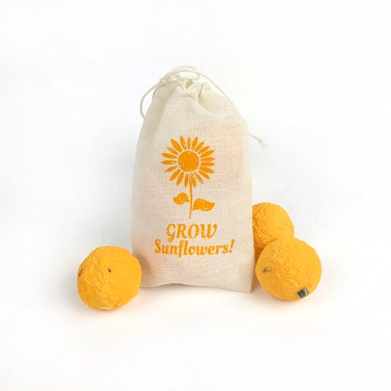 Sunflower Seed Bombs Muslin Bag 3