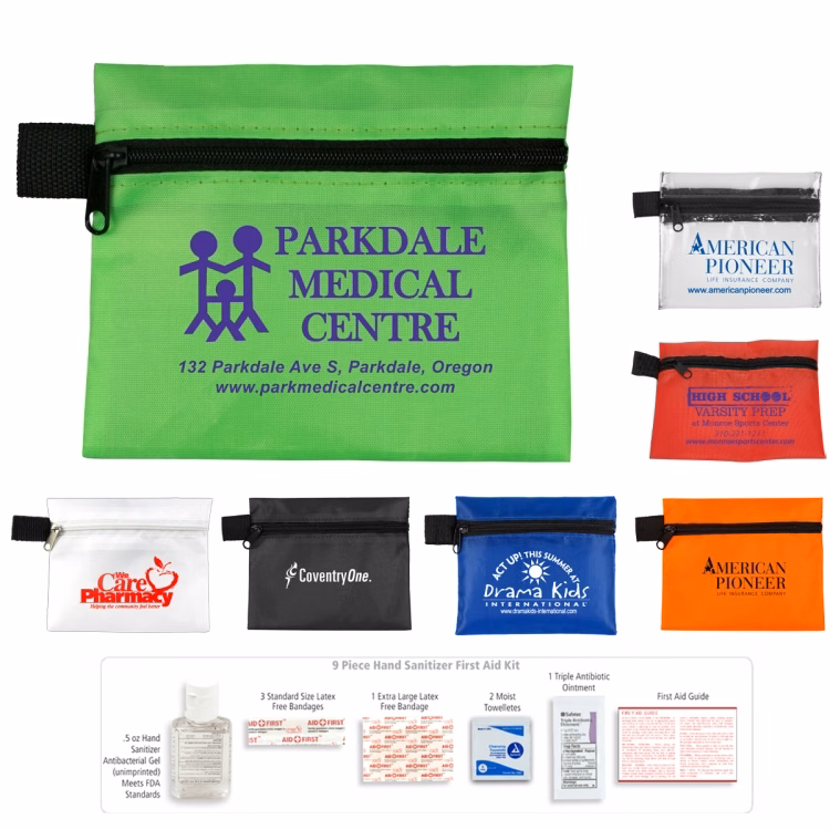 "SANITIME PLUS" 9 Piece Hand Sanitizer First Aid Kit