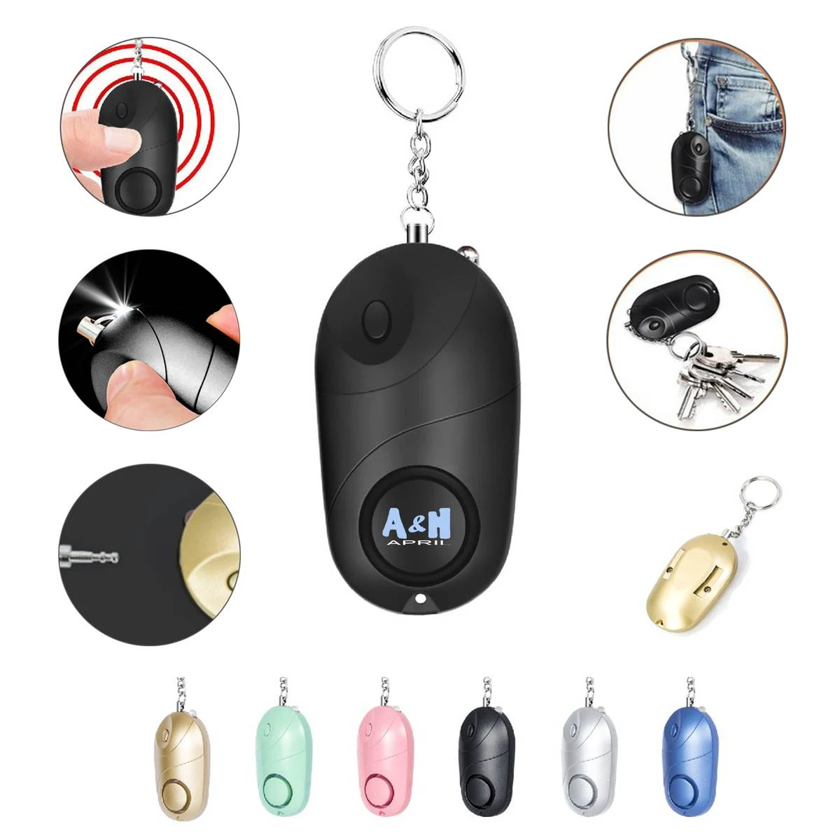 Personal Alarm Keychain w/ LED Light 1