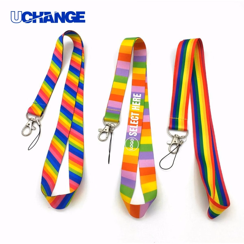 Rainbow Polyester Lanyard