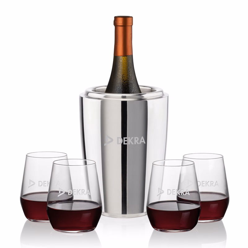 Pescara Wine Cooler & Germain Stemless Wine Set