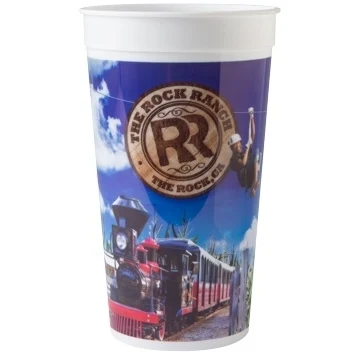 32 oz. Classic Smooth Walled Plastic Stadium Cup with our RealColor360 Imprint 1