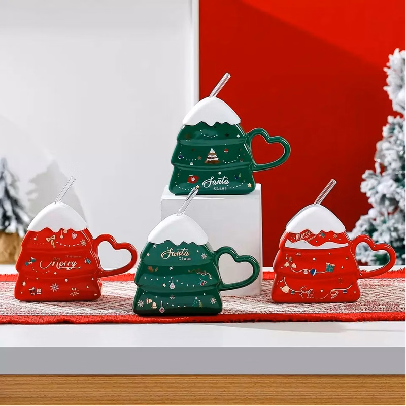 Christmas Tree Shape Ceramic Mug