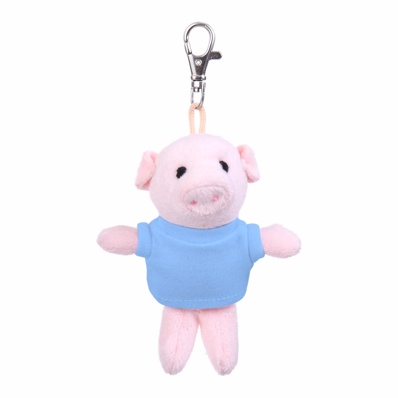 Soft Plush Pig Keychain with Tee
