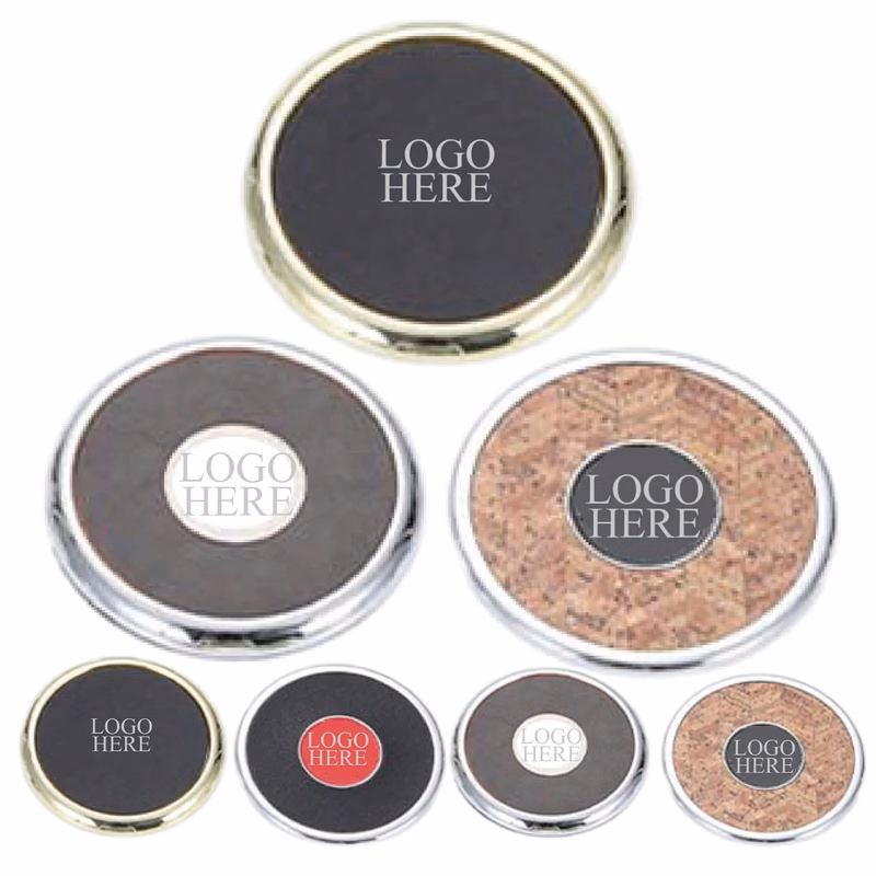Custom Printed Round Brushed Zinc Coaster