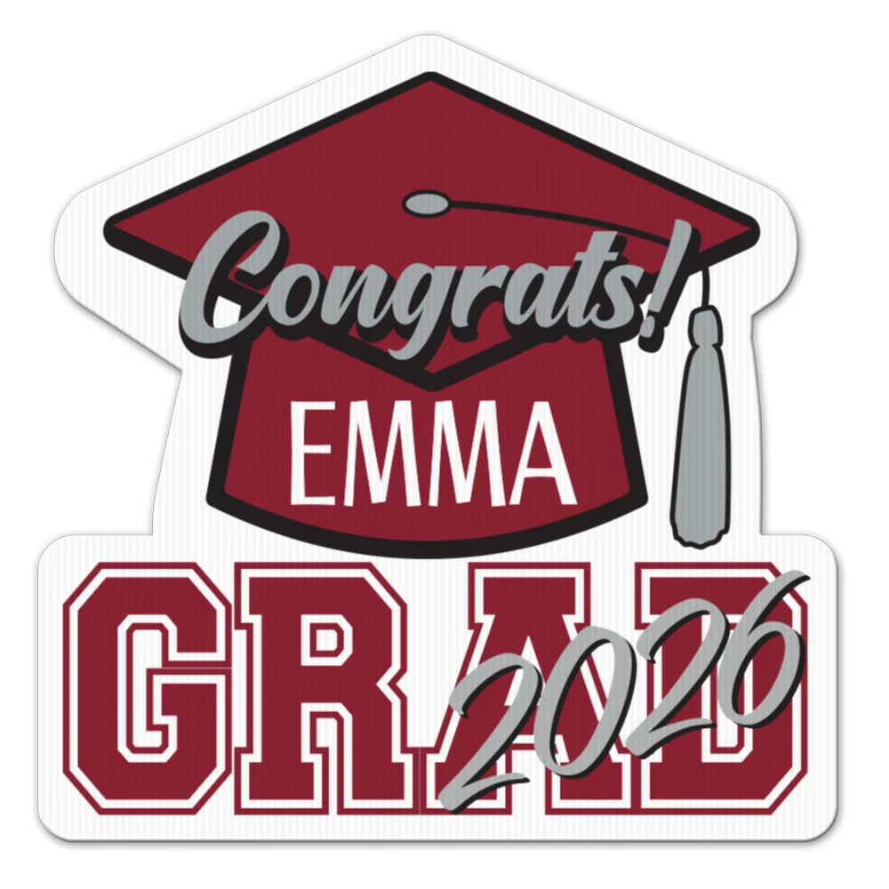 Graduation Cap Yard Sign, Full Color 1