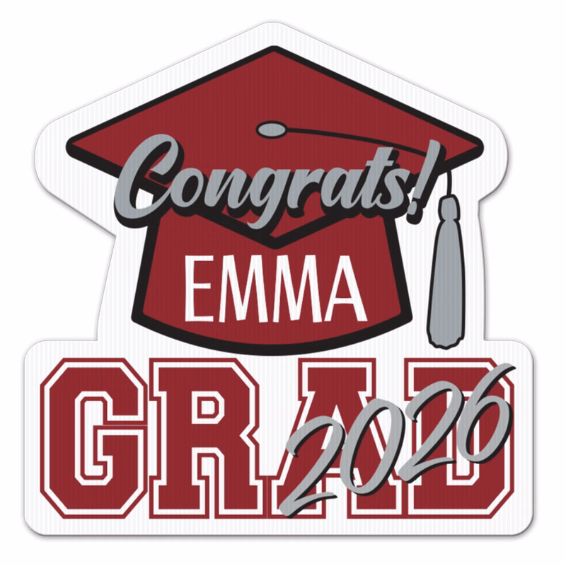 Graduation Cap Yard Sign, Full Color