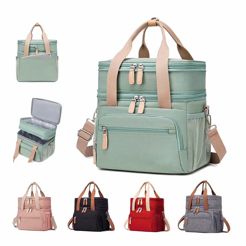 Large Dual Compartment Lunch Bag