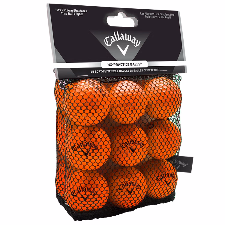 Callaway HX Soft Flight Practice Balls- 18 Pack (Orange)
