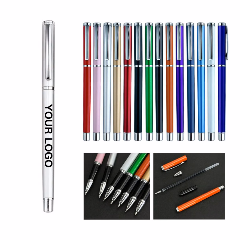 Metal Gel Pen With Removable Cap And Black Ink