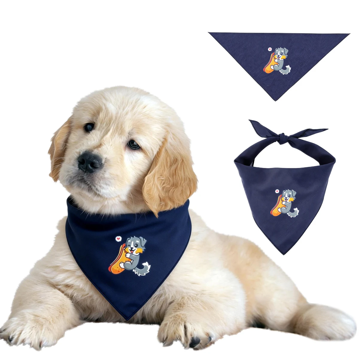 Cotton Pet Triangle Bandana (Full Color) 1
