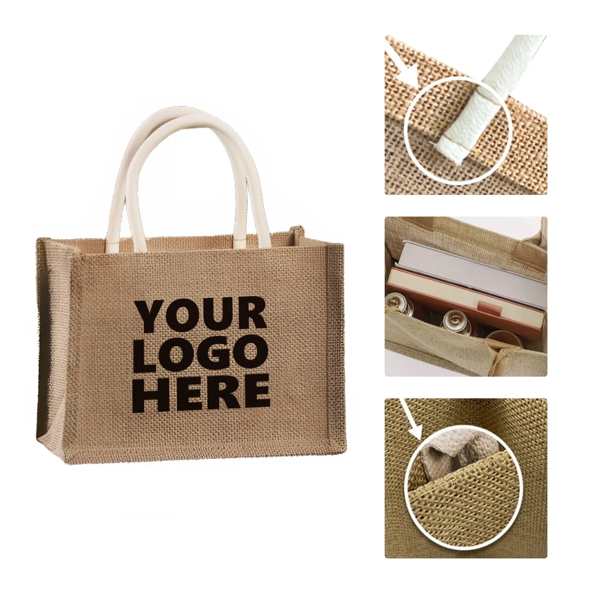 Linen Gift Tote Bag, custom tote bag with logo imprint 1