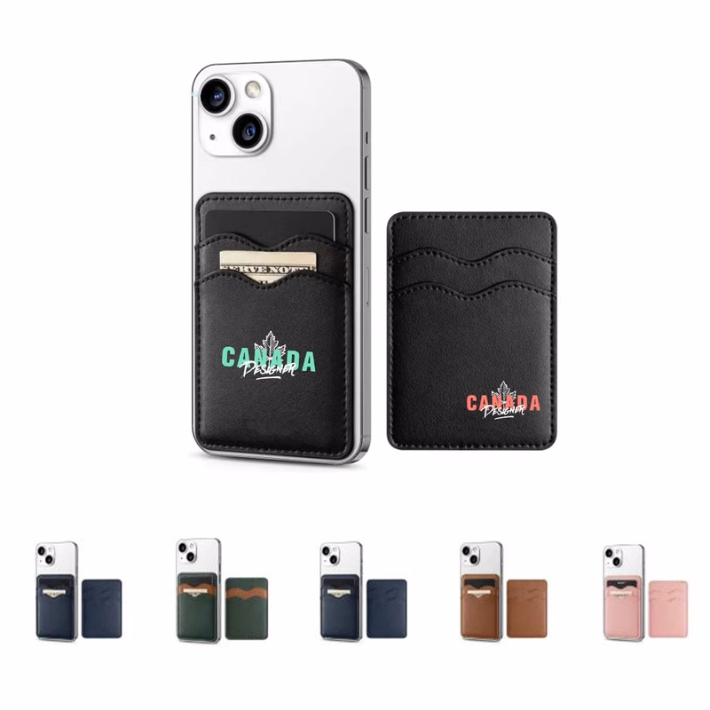 Popular Phone Card Holder With Leather Phone Wallet Stick