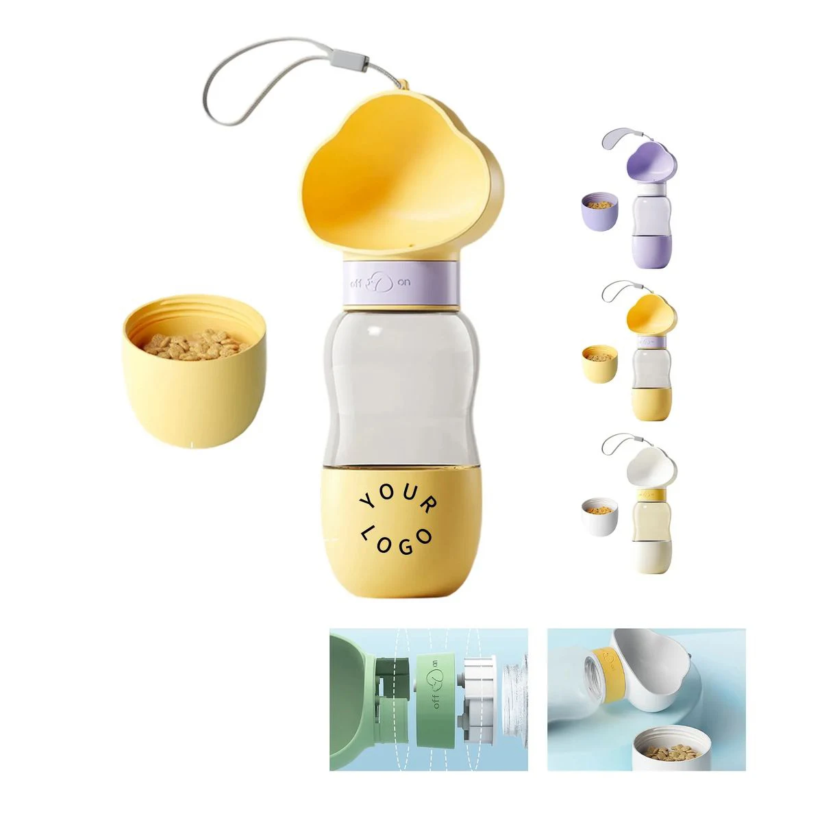 Portable Puppy Hydration Bottle with Food Holder 1
