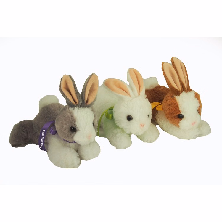 8" Baby Bunny Assortment with ribbon and one color imprint
