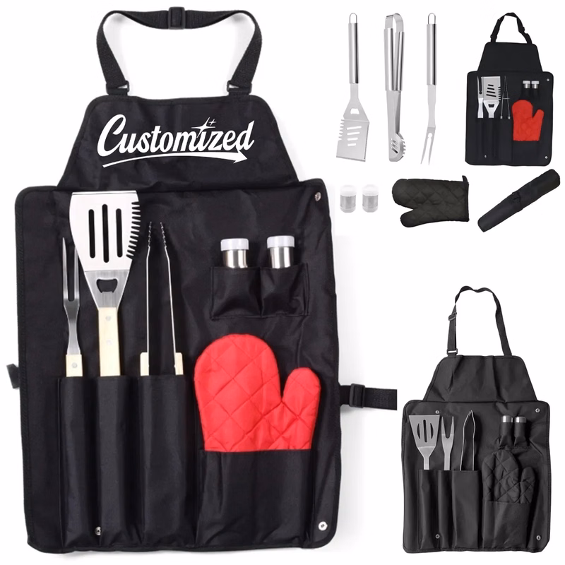 6-Piece BBQ Grill Tool Apron Set Custom logo