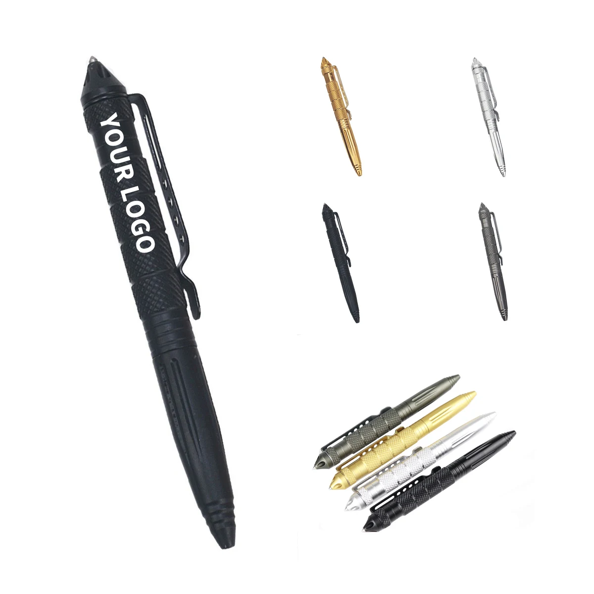 Aluminum Tactical Writing Pen With Tungsten Glass Breaker 6" Length x 0.6" Width 1
