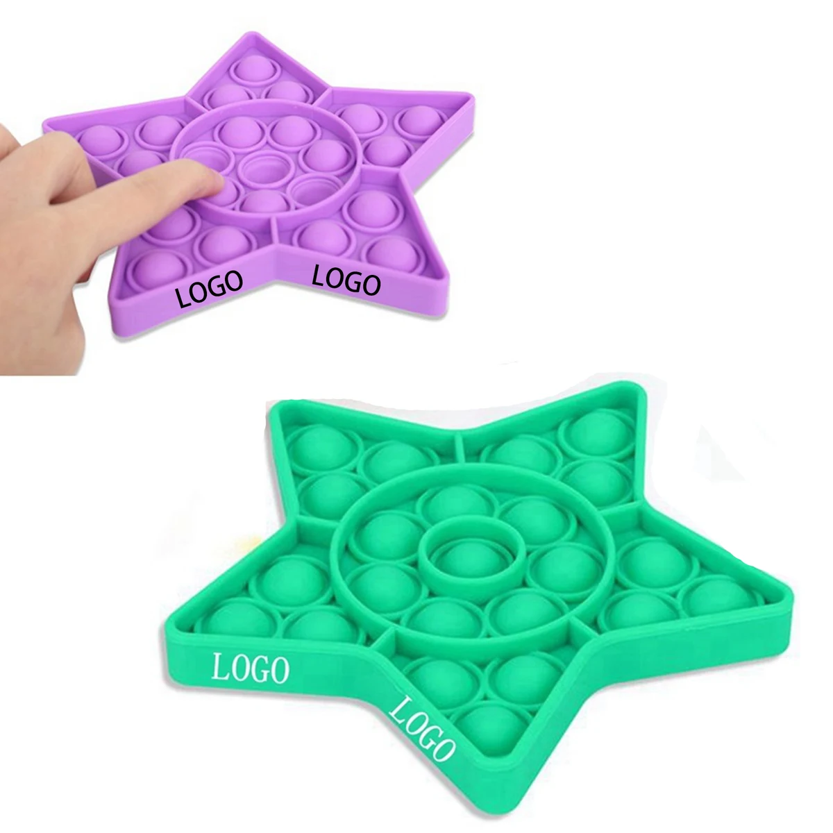Silicone Push Bubble Fidget Sensory Toy Stress Reliever--Star Shape 1