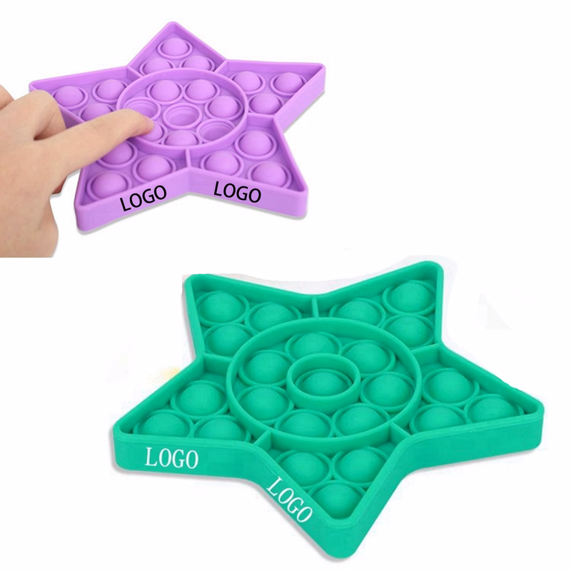Silicone Push Bubble Fidget Sensory Toy Stress Reliever--Star Shape