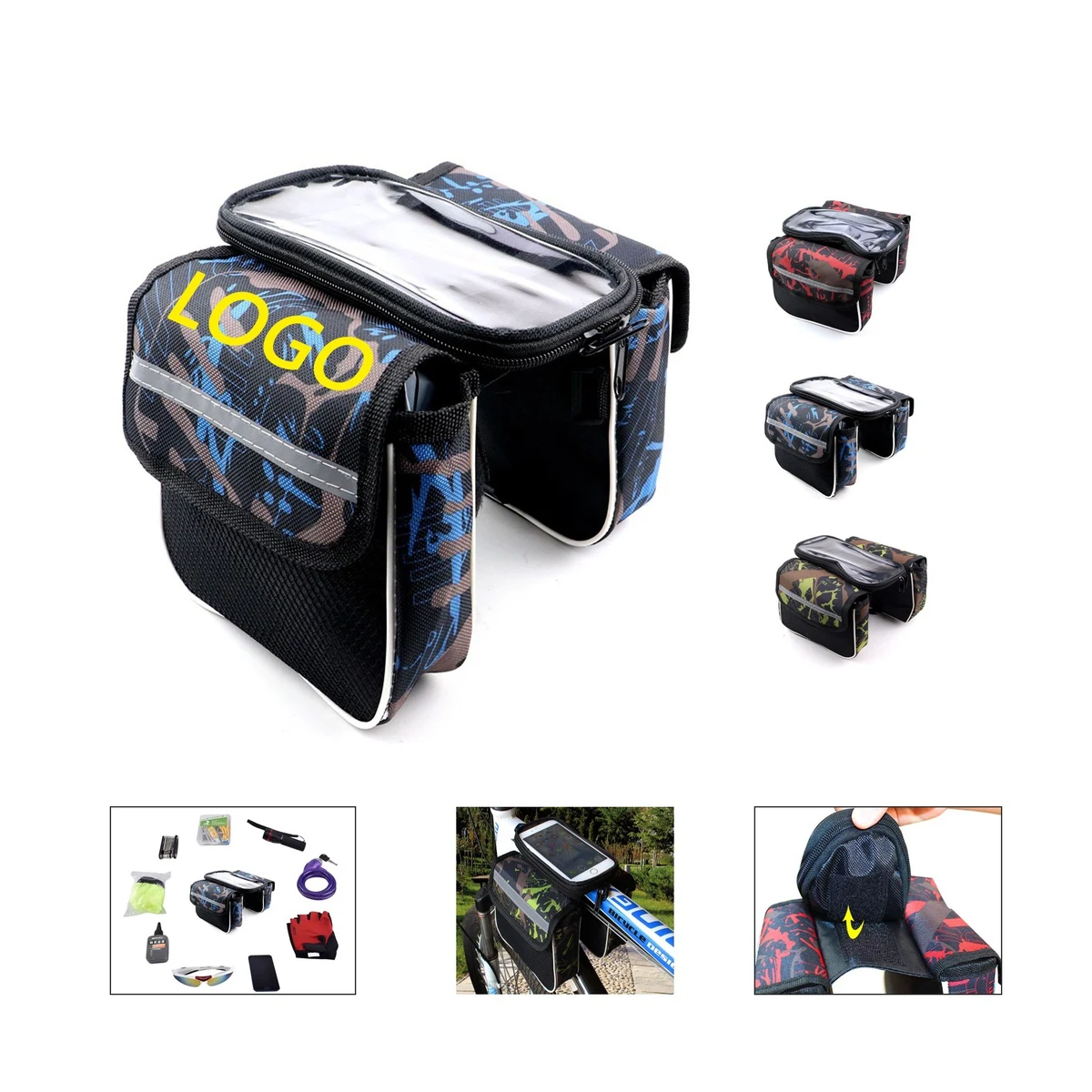 Bicycle Front Beam Saddle Bag Touch Screen Mobile Phone Bag 1