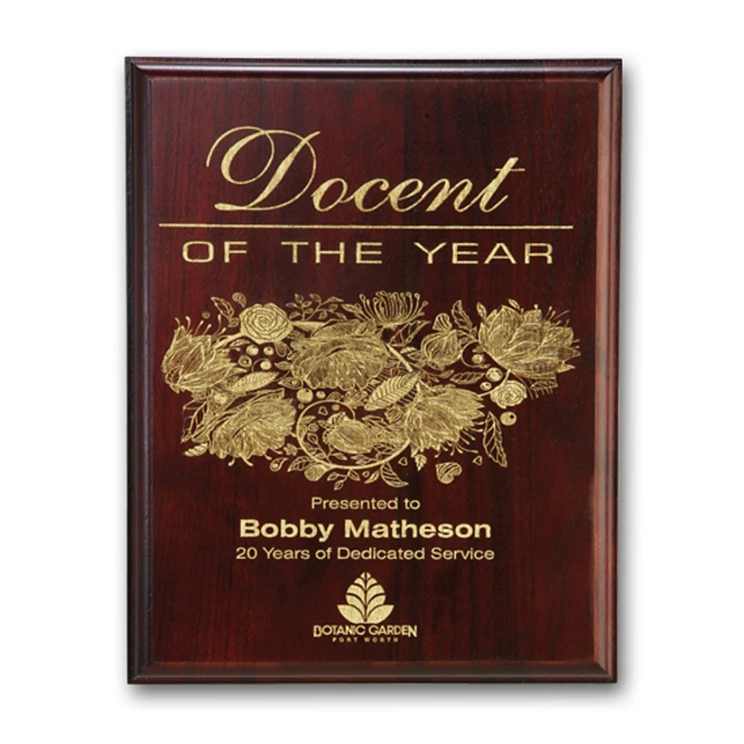 Laser Engraved Plaq - Mahogany 1