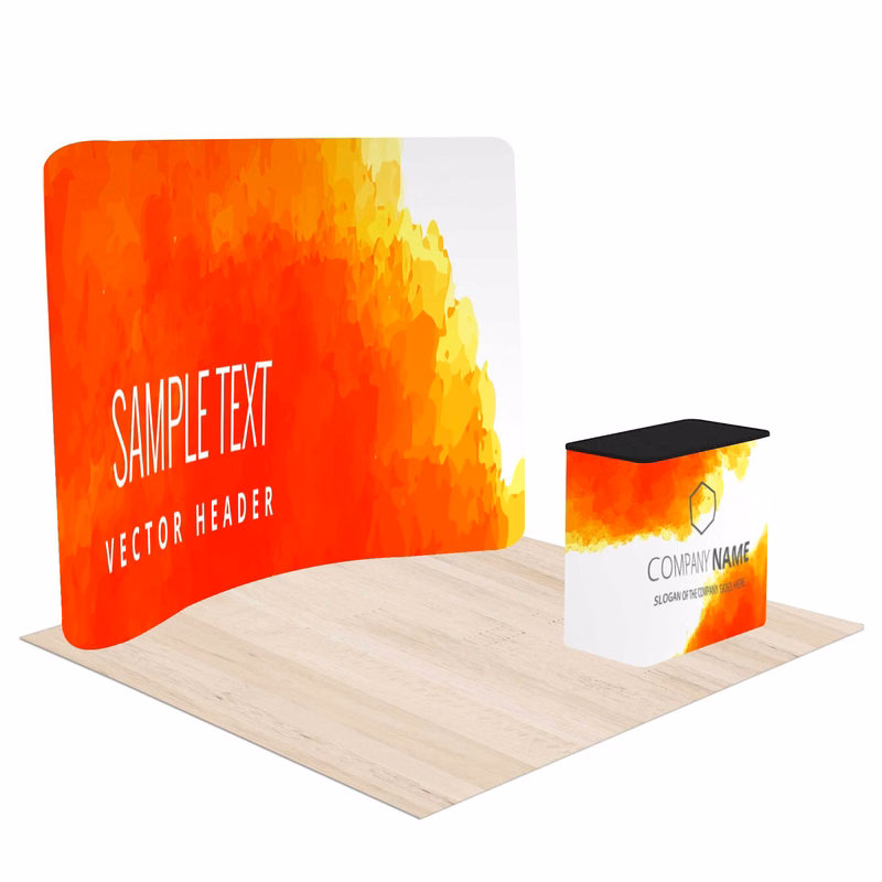 10 Ft Trade Show Display Kit - Curved Back Wall