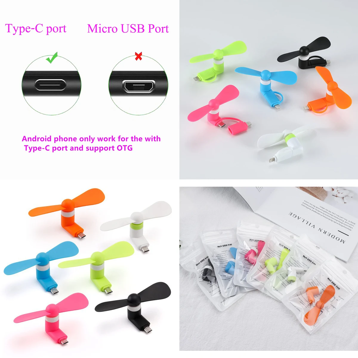 Mini Cell Phone Fan 2-in-1 Fan 1
