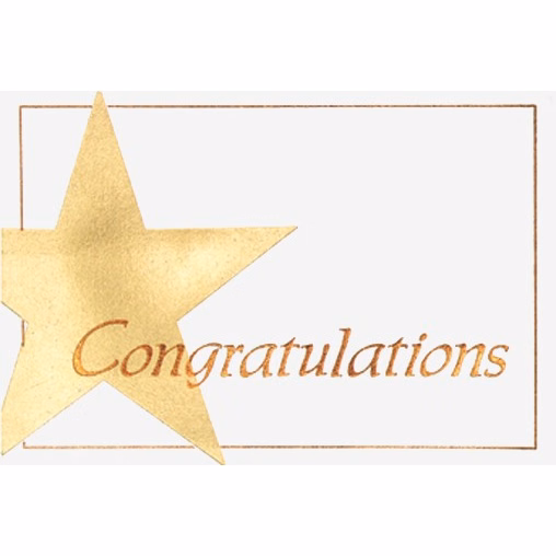 Congratulations Star Note Card
