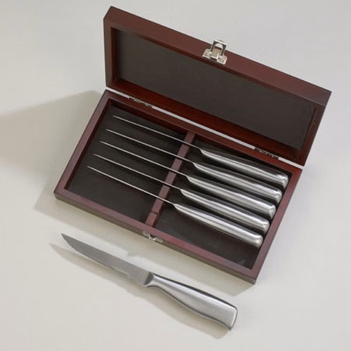 Appuntito 6 Pc Knife Set w/Metal Handles in Rosewood Box