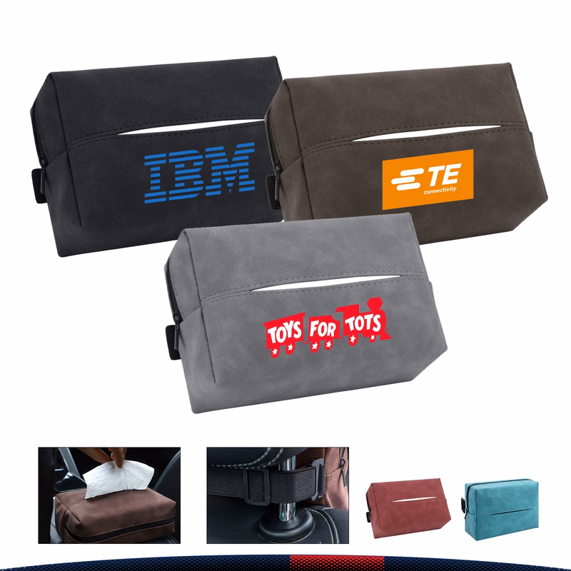 PU Leather Car Tissue Box