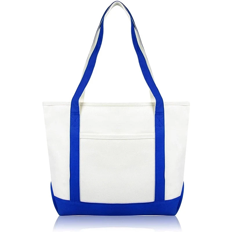 Large Boat Bag w/ Front Pocket 18 oz. Canvas Tote Bags, custom tote bag with logo imprint 1