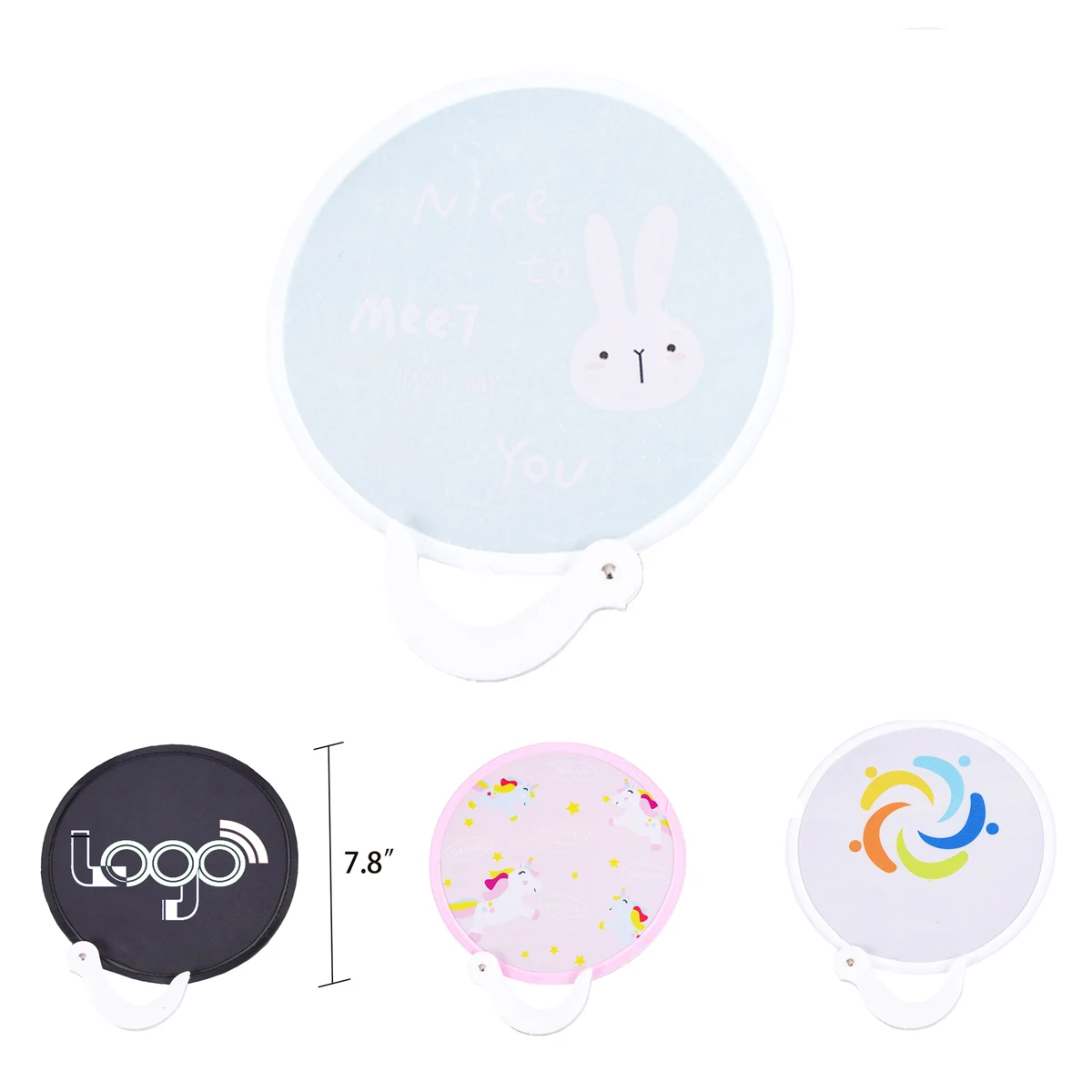 Shrink Portable Folding Cloth Round Fan 1