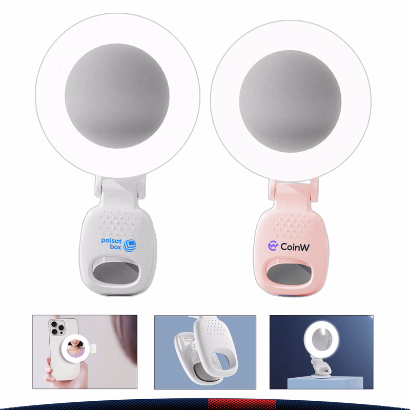 Auralite Clip-On Rechargeable Mirror Selfie Ring Light