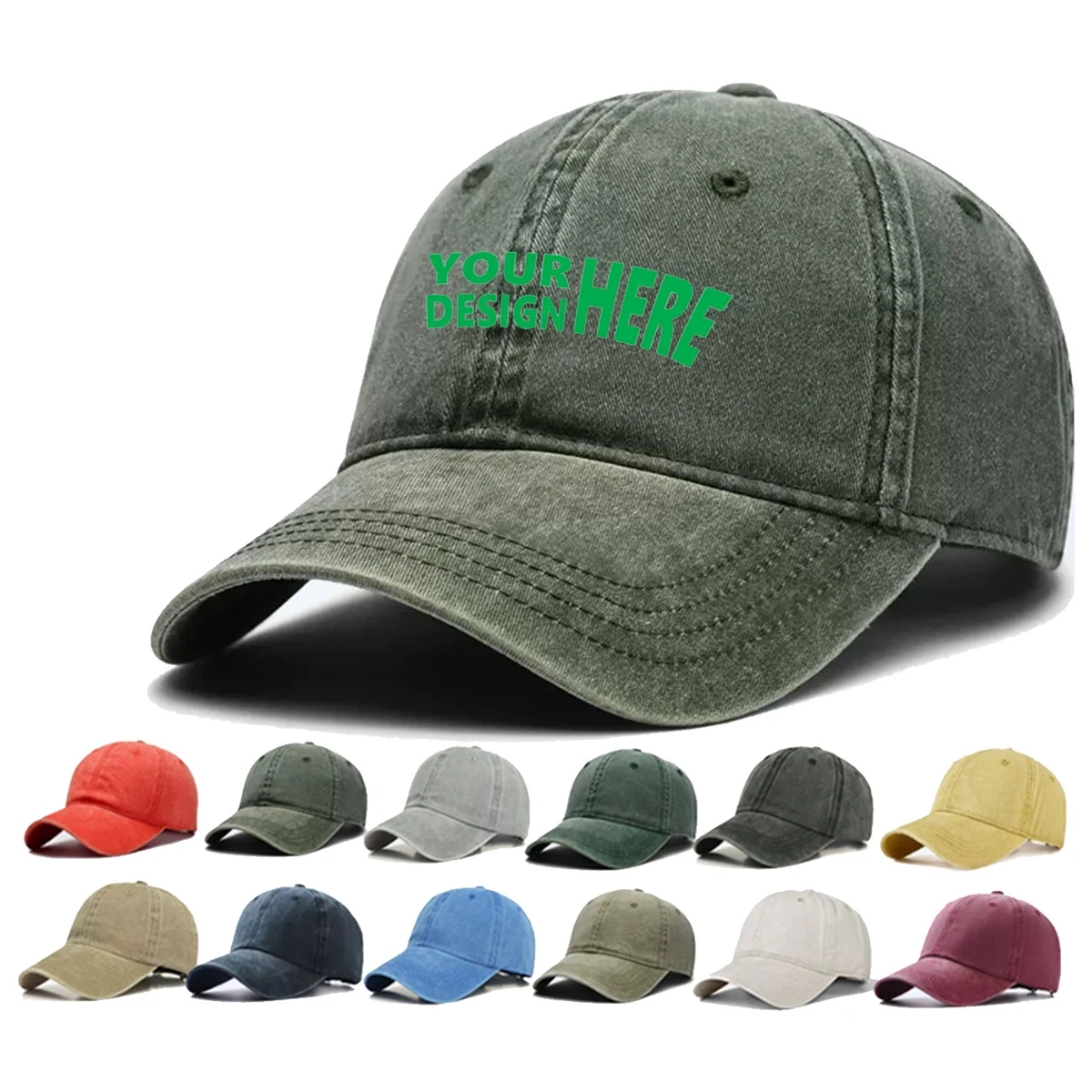 Baseball Cap Washed Cotton Hat 1
