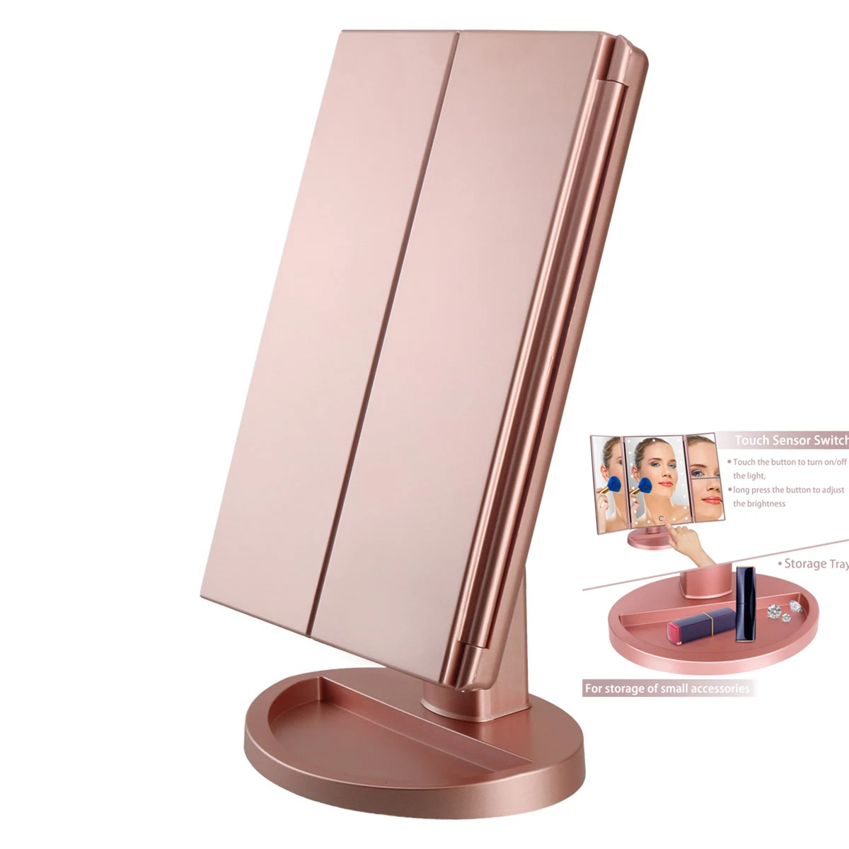Tri-Fold Lighted Vanity Mirror 1