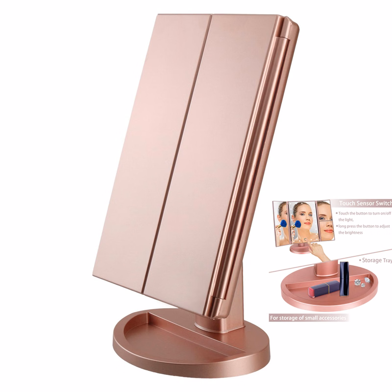 Tri-Fold Lighted Vanity Mirror