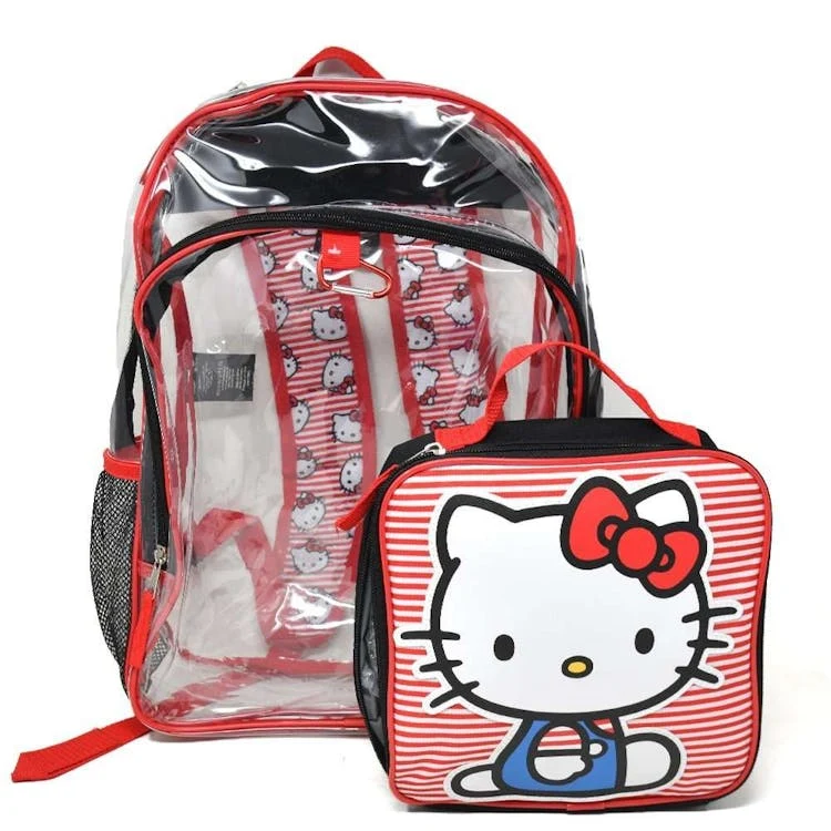 Hello Kitty Clear 16" Backpack Set 1