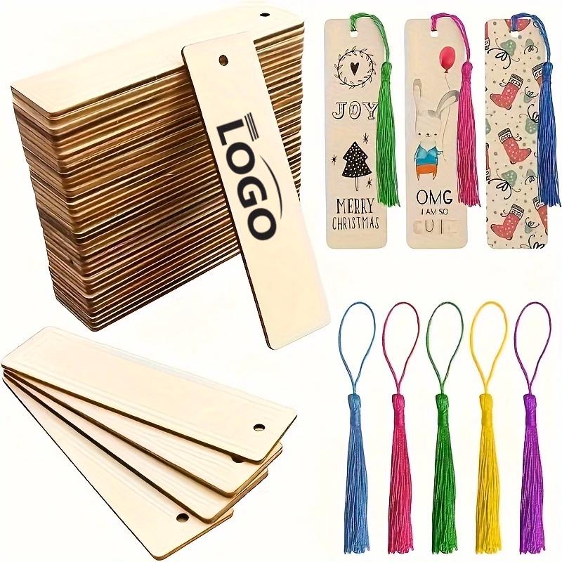 Wooden Blank Bookmark Handmade DIY With Tassels