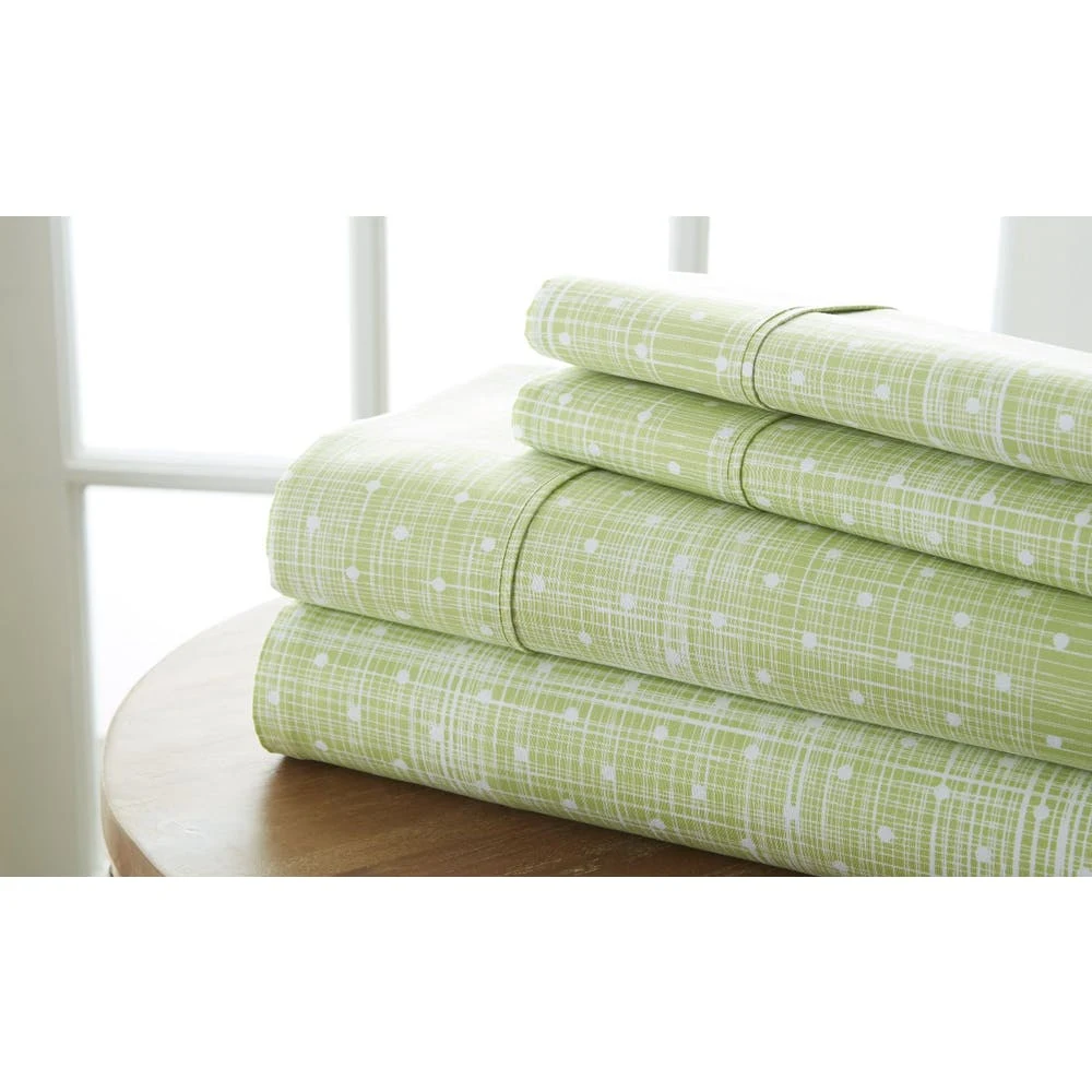 Premium Sheet Sets - Moss Full Polka Dot Design 4 Piece 1